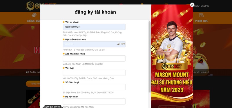 Đăng ký 8KBet - Trải nghiệm siêu phẩm xanh chín hấp dẫn 2 Hoàn Tất Đăng Ký 8Kbet Sau Khi Kiểm Tra Mọi Dữ Liệu Đã Chính Xác