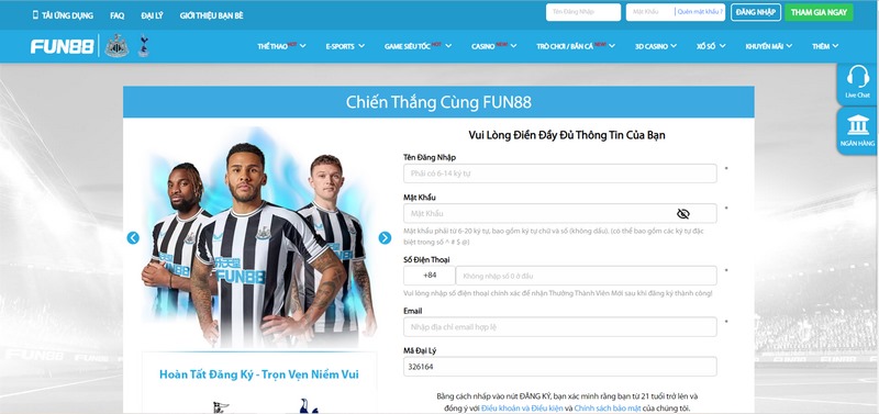 Đăng ký Fun88 - Hướng dẫn cách thực hiện nhanh chóng nhất 2 Xác Nhận Đăng Ký Fun88 Sau Khi Mọi Thông Tin Cung Cấp Hợp Lệ